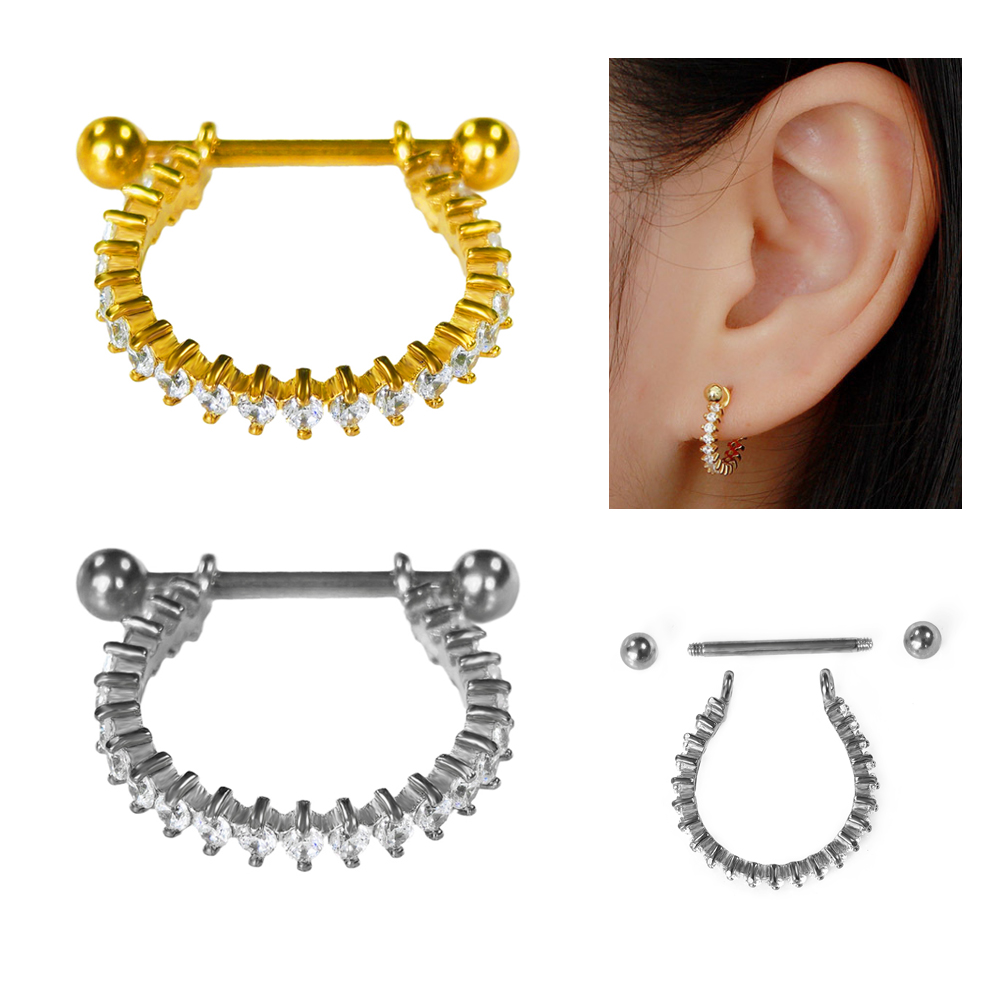 Conch Earring Hoop - Orecchino circolare in acciaio inossidabile 100%