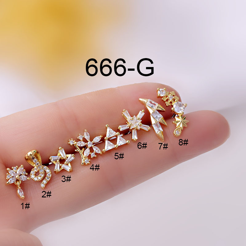 Body Jewelry Trend - 1 pezzo Piercing orecchini in acciaio