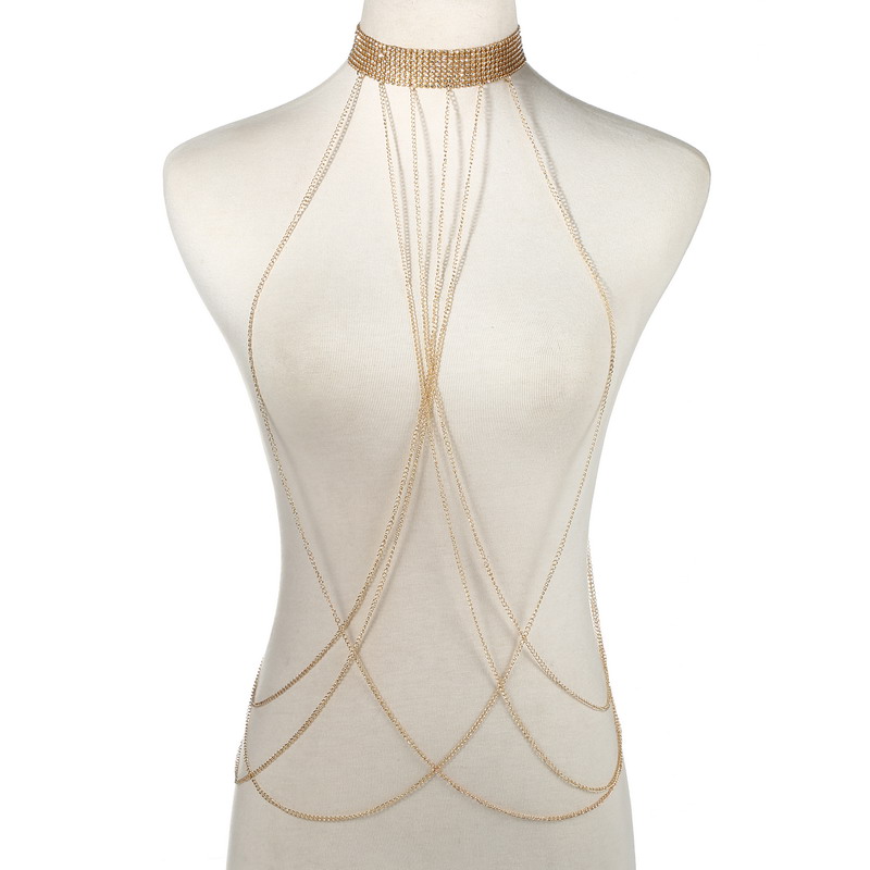 Body Jewelry Chest - Catena per il corpo color oro