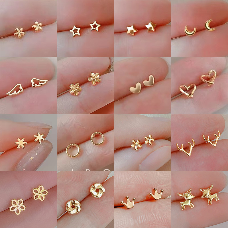 Body Jewelry Hypoallergenic - Orecchini a bottone con farfalla a