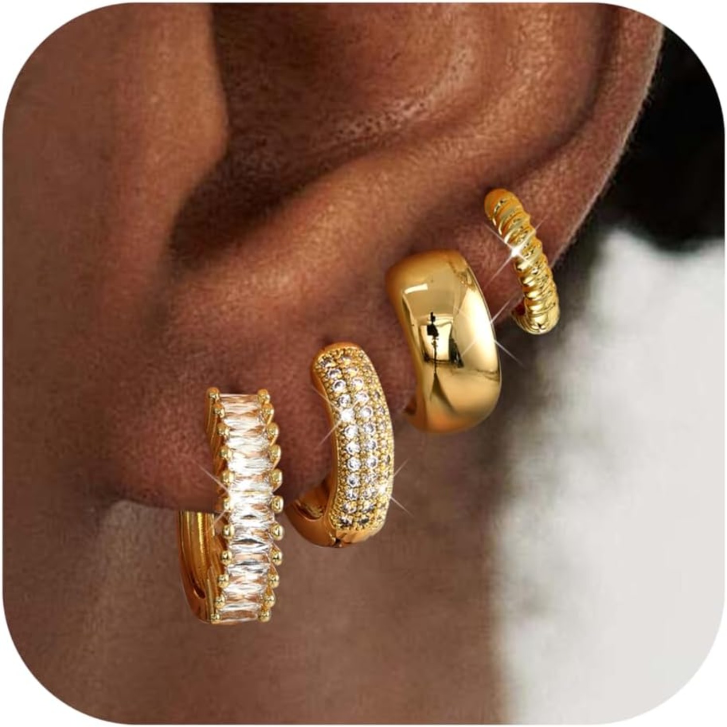 Body Jewelry Trend - ORAZIO 4 Paia di Orecchini a