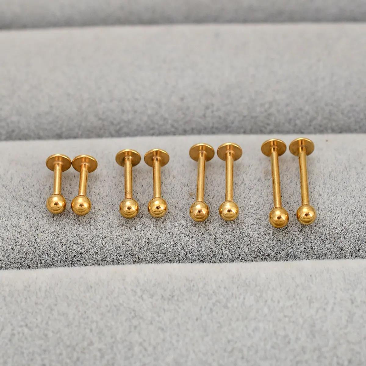 Body Jewelry Trend - 6/8/10/12mm In Acciaio Inox Sfera D'oro