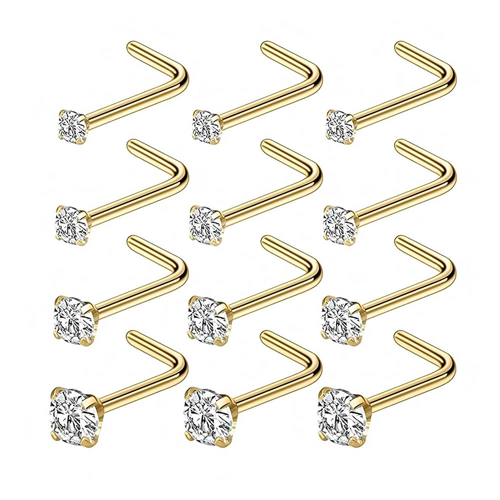 Body Jewelry Hypoallergenic - Set completo da 12 pezzi Borchie