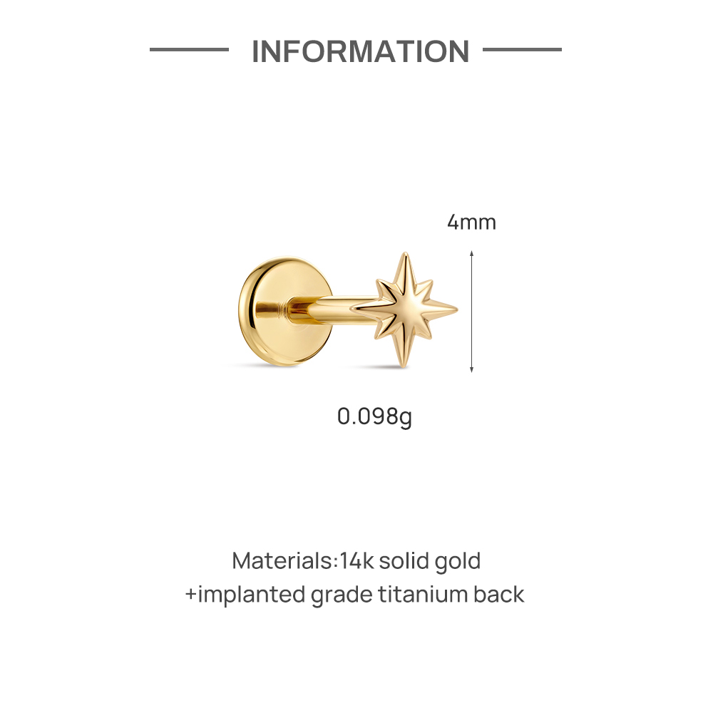 CANNER 1PC Orecchino a stella  - Body Jewelry Hypoallergenic recensione e prezzo
