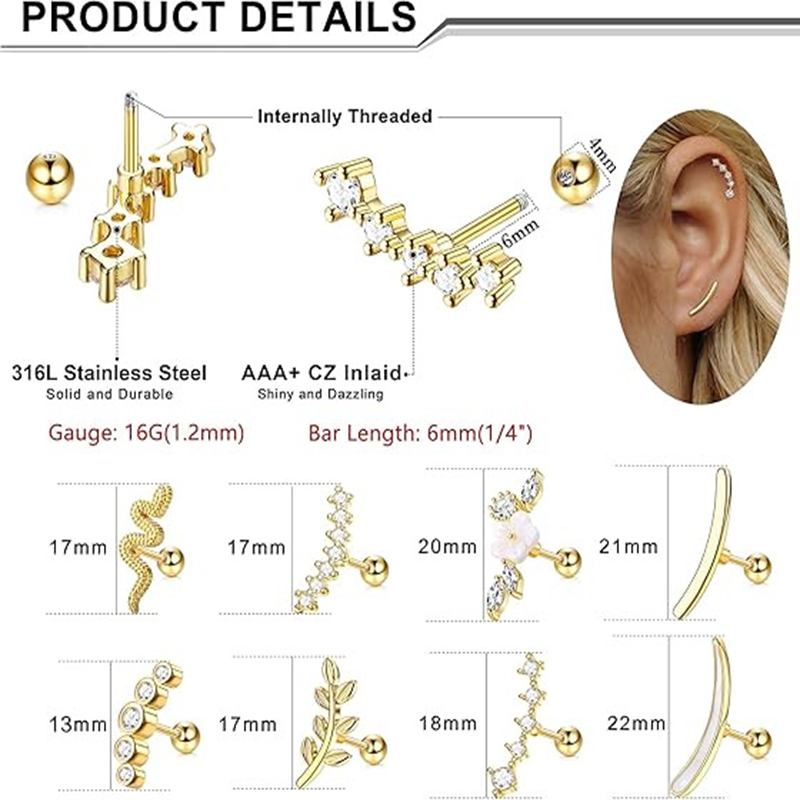 EVISPOL Orecchini a Perno Ipoa - Body Jewelry Hypoallergenic recensione e prezzo