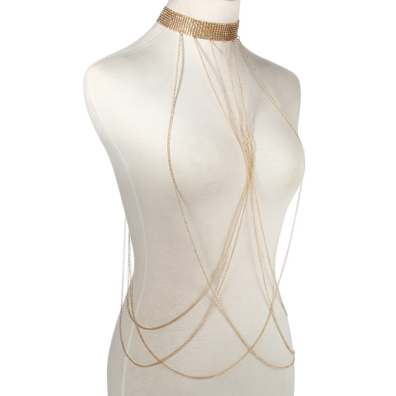 Catena per il corpo color oro  - Body Jewelry Chest recensione e prezzo