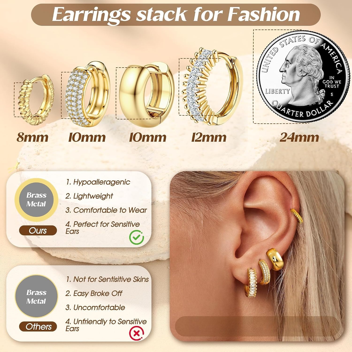 ORAZIO 4 Paia di Orecchini a C - Body Jewelry Trend recensione e prezzo