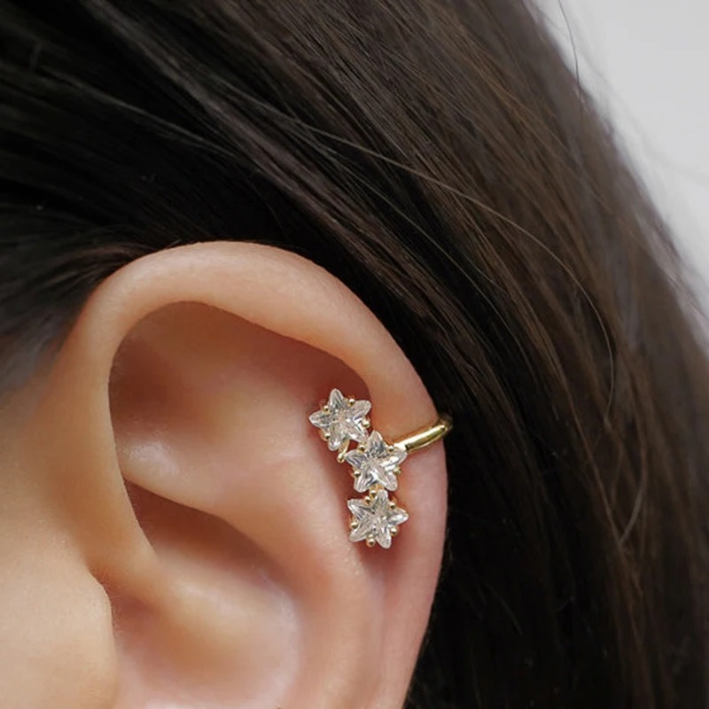 1 pz moda stella CZ zircone or - Conch Earring Hoop recensione e prezzo